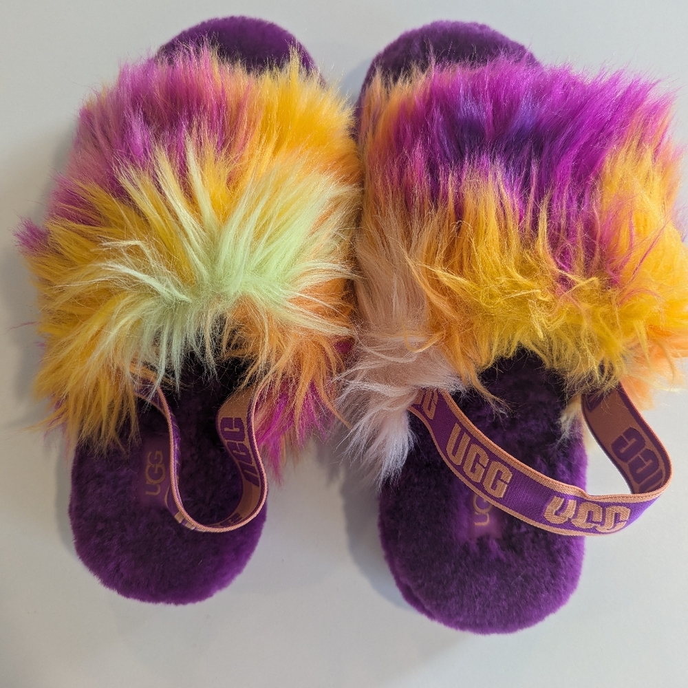 UGG Australia Fluff Yeah Tie Dye Women's Slide Slipper Sandals 1120033K Size 5